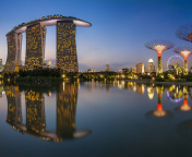 Screenshot №1 pro téma Singapore Marina Bay Sands Tower 176x144
