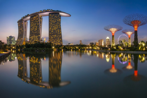 Fondo de pantalla Singapore Marina Bay Sands Tower 480x320
