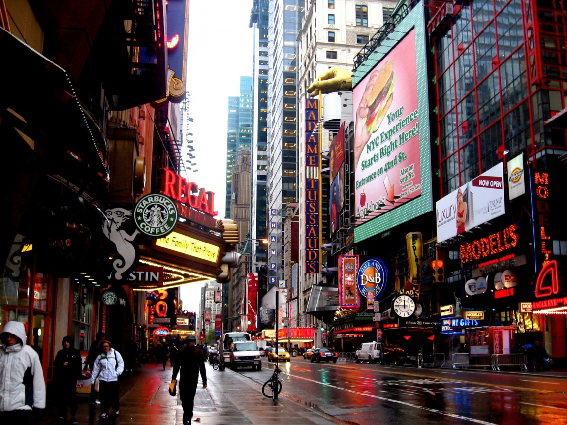 Street in Manhattan Borough, New york wallpaper 1152x864