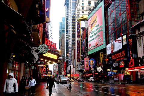 Das Street in Manhattan Borough, New york Wallpaper 480x320