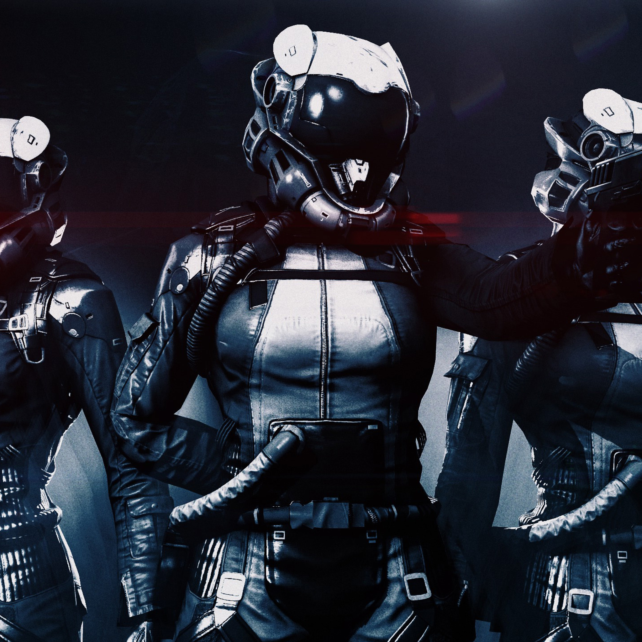 Das Cyborgs in Helmets Wallpaper 2048x2048