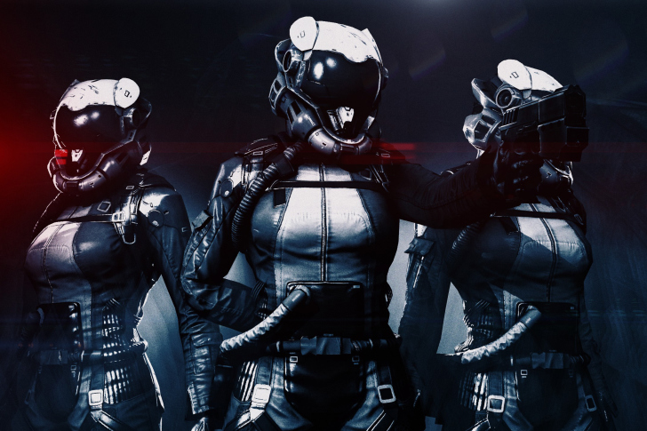 Fondo de pantalla Cyborgs in Helmets