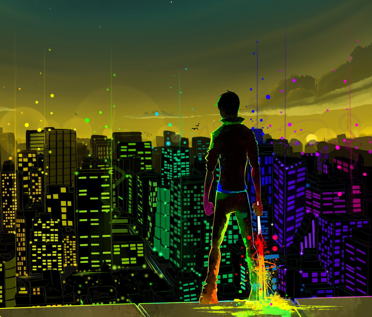 Screenshot №1 pro téma Big City Colorful Illustration 1200x1024