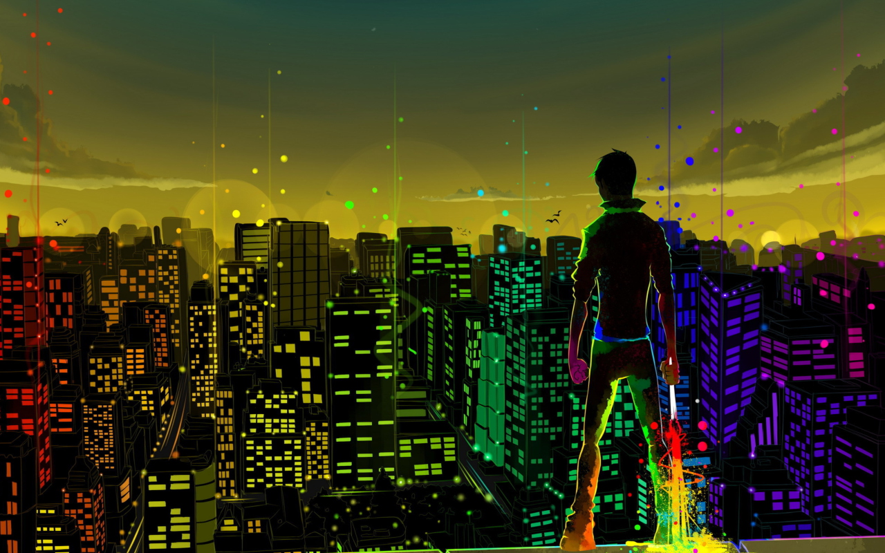 Screenshot №1 pro téma Big City Colorful Illustration 1280x800
