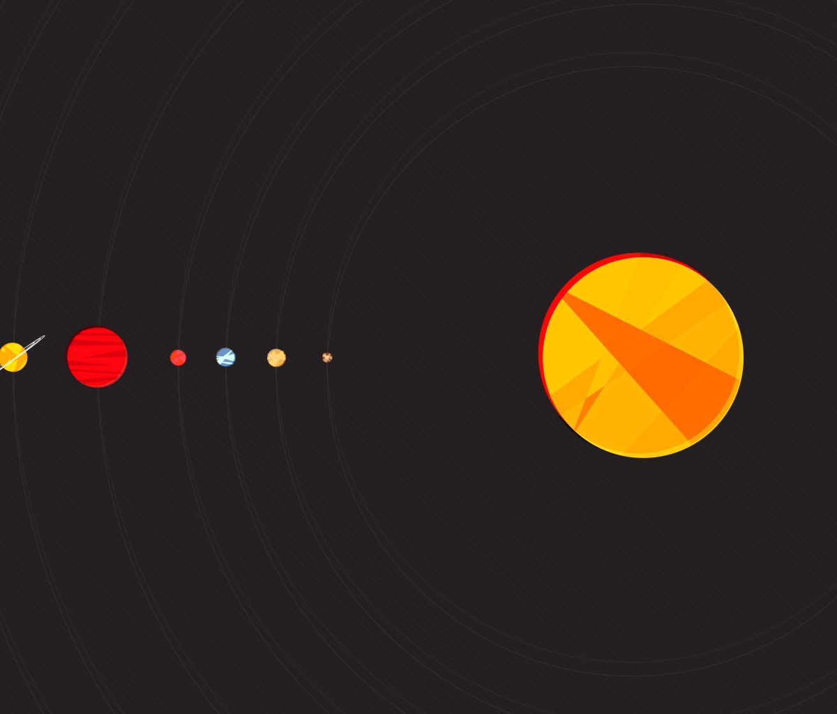 Solar System with Uranus wallpaper 1200x1024