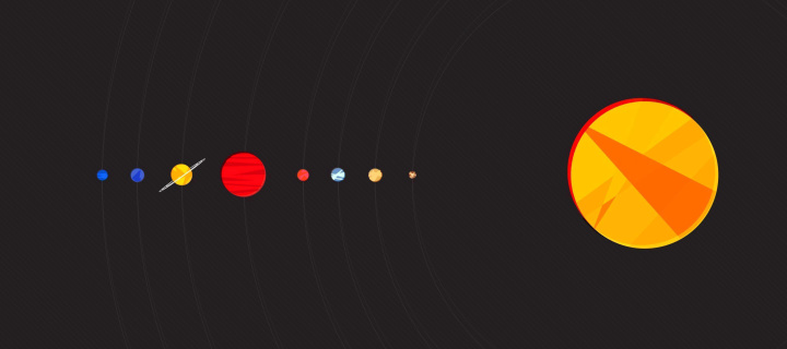 Solar System with Uranus wallpaper 720x320
