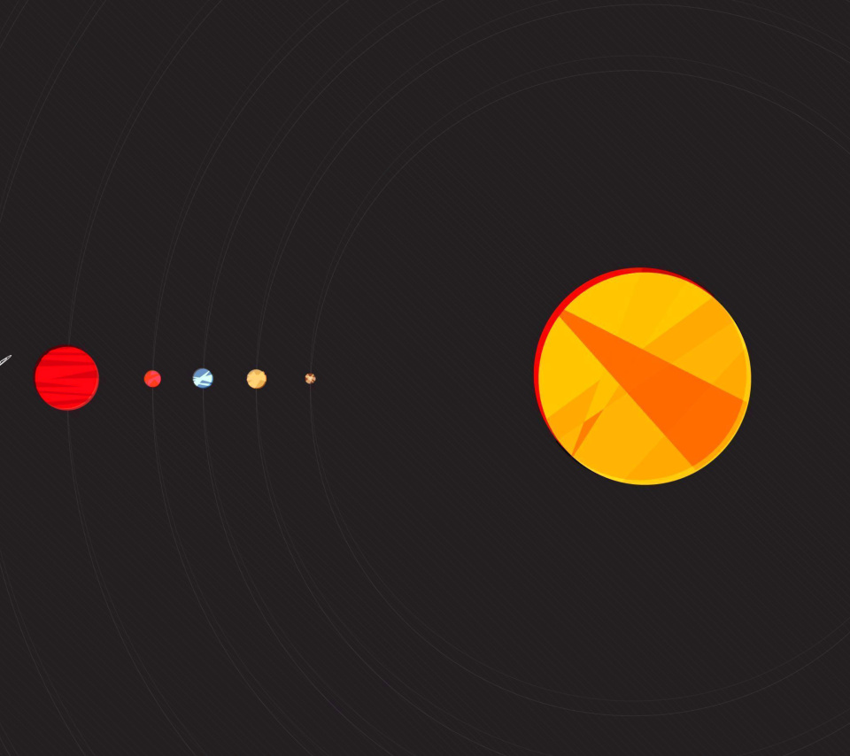 Solar System with Uranus wallpaper 960x854
