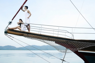Two Sailors On Yacht - Obrázkek zdarma pro 1200x1024