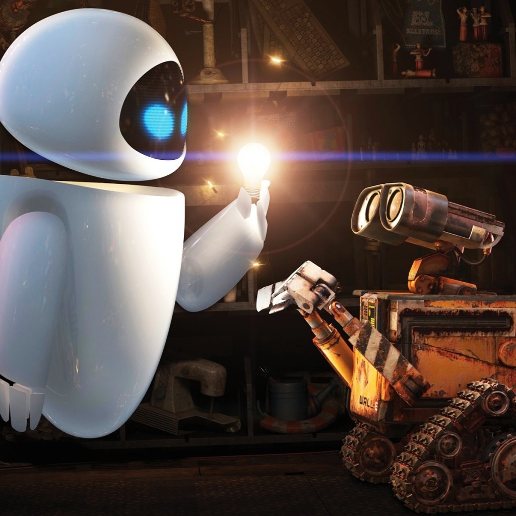 Wall E Meets Eve wallpaper 1024x1024