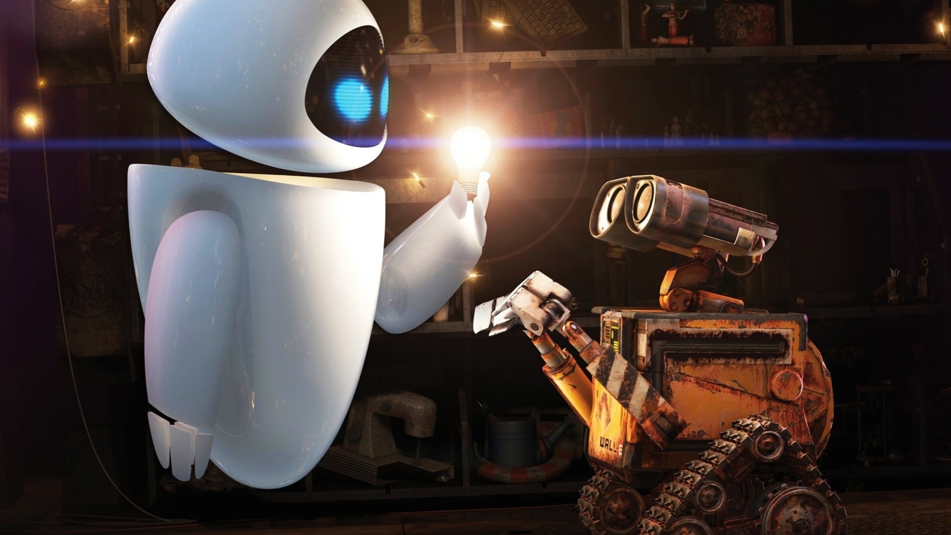 Обои Wall E Meets Eve 1920x1080