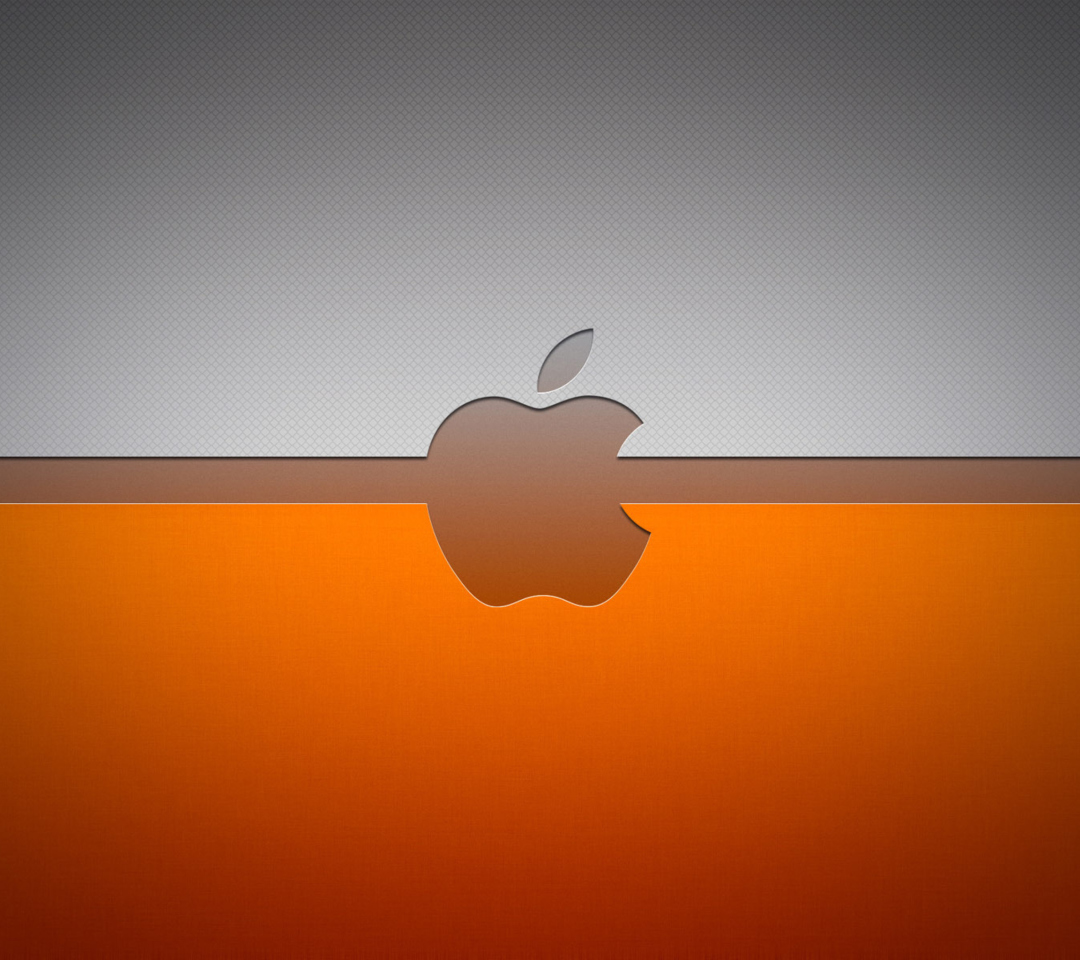 Grey And Orange Apple Logo screenshot #1 1080x960