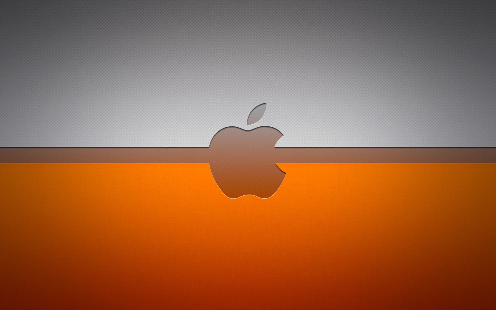 Grey And Orange Apple Logo screenshot #1 1680x1050