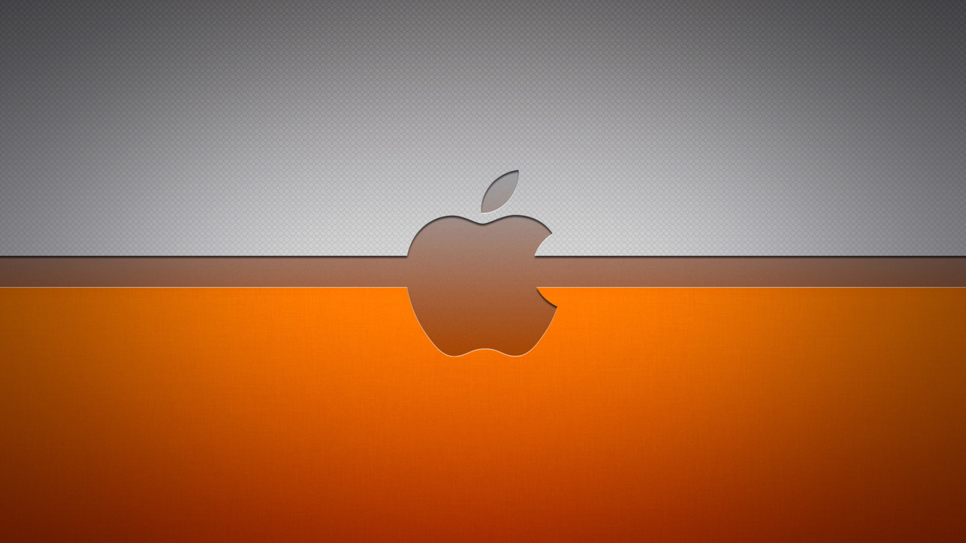 Обои Grey And Orange Apple Logo 1920x1080