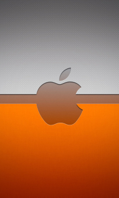 Fondo de pantalla Grey And Orange Apple Logo 240x400