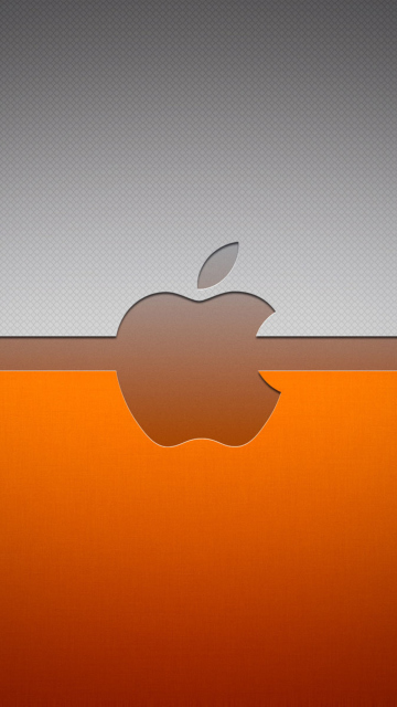 Grey And Orange Apple Logo wallpaper 360x640