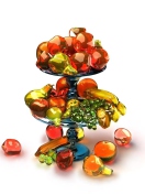 3D Glass Fruits screenshot #1 132x176