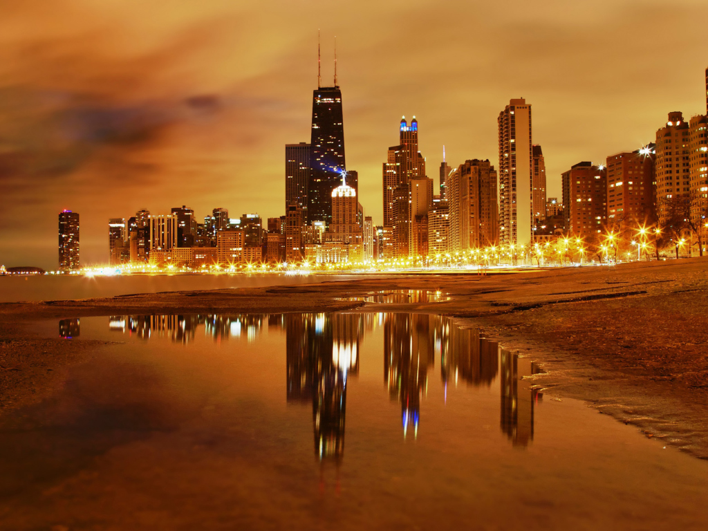 Fondo de pantalla Evening In Chicago 1024x768