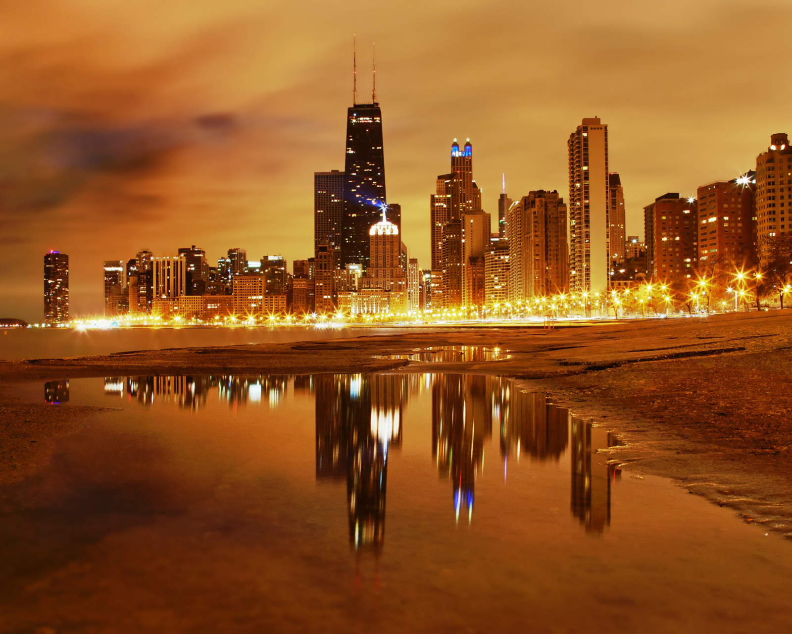 Das Evening In Chicago Wallpaper 1600x1280