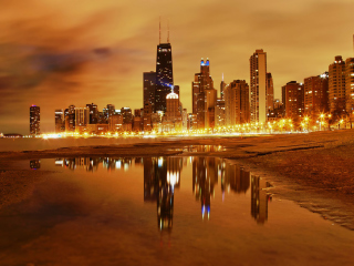 Обои Evening In Chicago 320x240