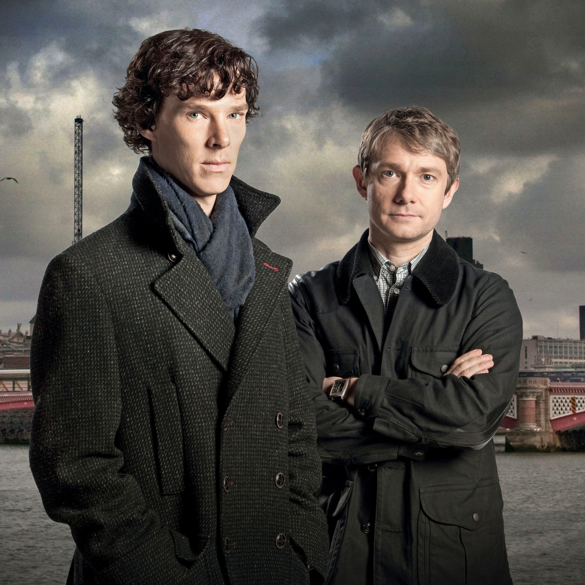 Fondo de pantalla Benedict Cumberbatch Sherlock BBC TV series 2048x2048