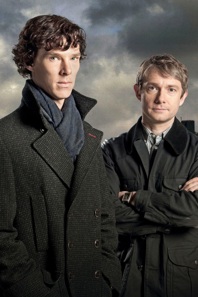 Fondo de pantalla Benedict Cumberbatch Sherlock BBC TV series 640x960