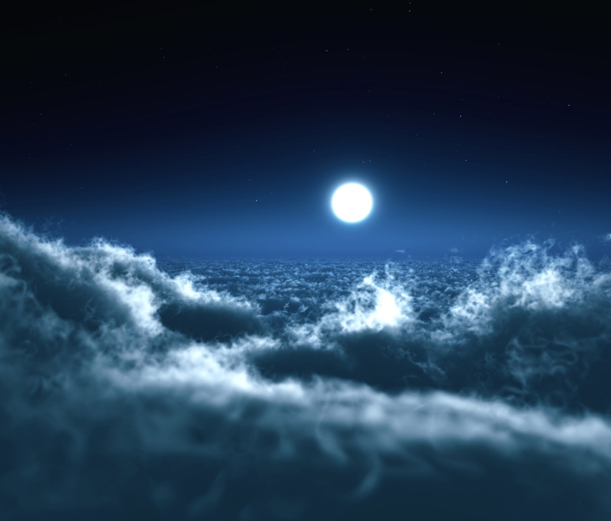 Fondo de pantalla Moon Over Clouds 1200x1024