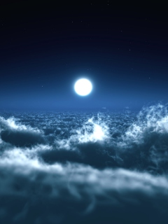 Обои Moon Over Clouds 240x320