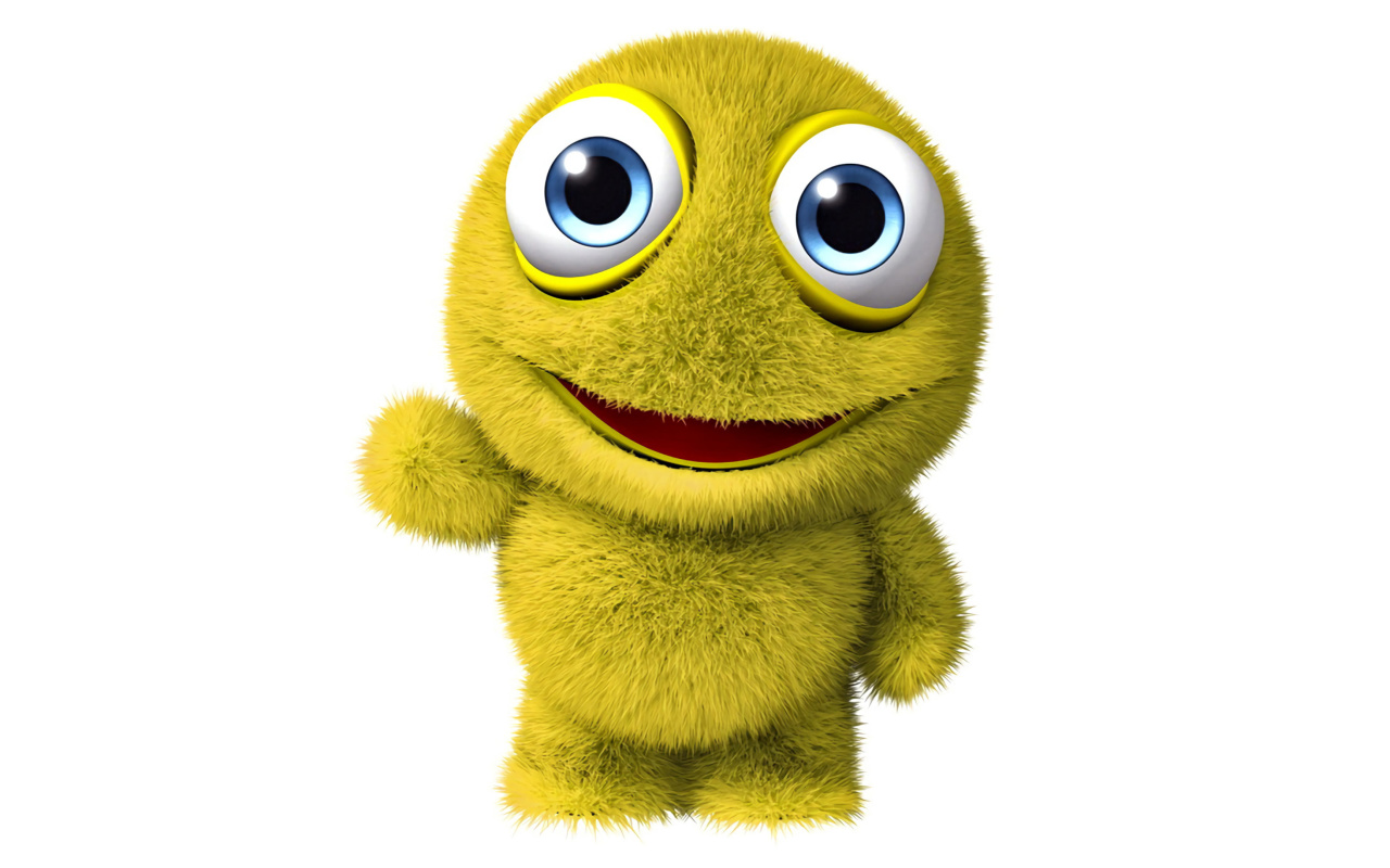 Das 3D Yellow Monster Wallpaper 1280x800