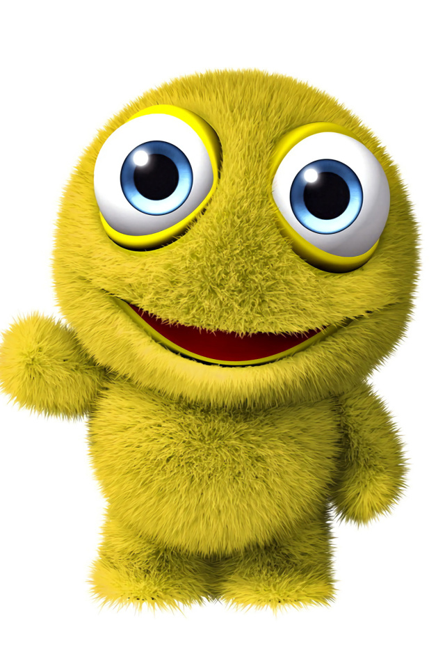 Sfondi 3D Yellow Monster 640x960