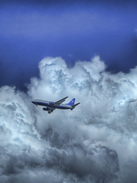 Screenshot №1 pro téma Airplane In Clouds 480x640