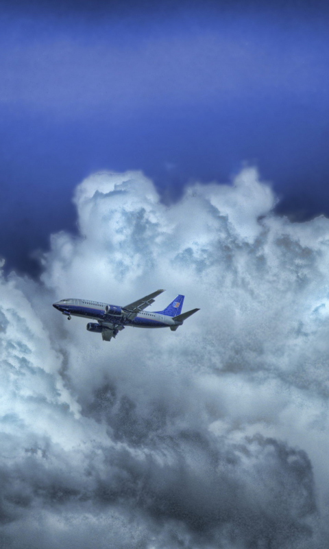 Das Airplane In Clouds Wallpaper 480x800