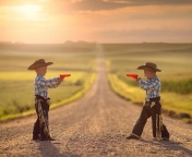 Das Children cowboys Wallpaper 176x144