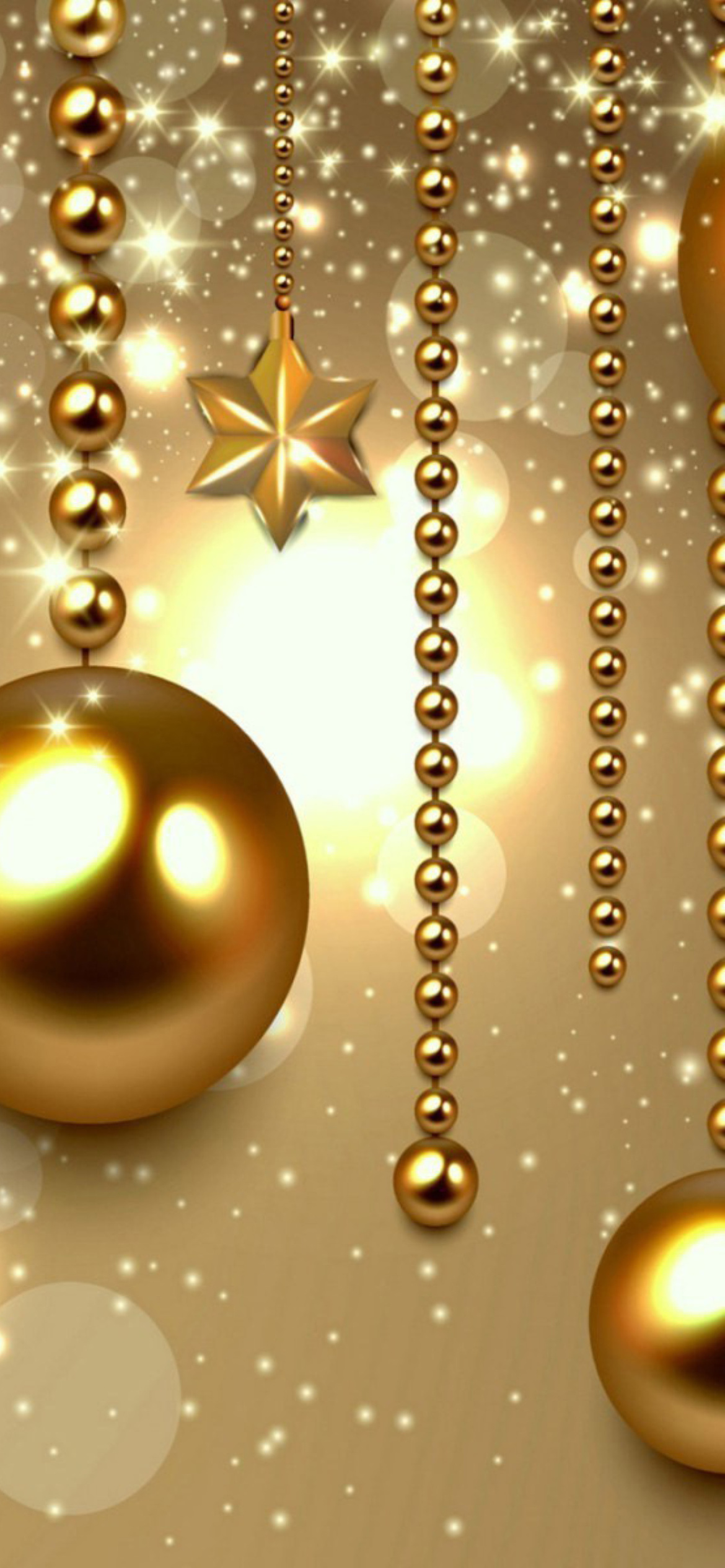 Screenshot №1 pro téma Golden Christmas Balls 1170x2532