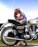 Anime Girl with Bike screenshot #1 128x160
