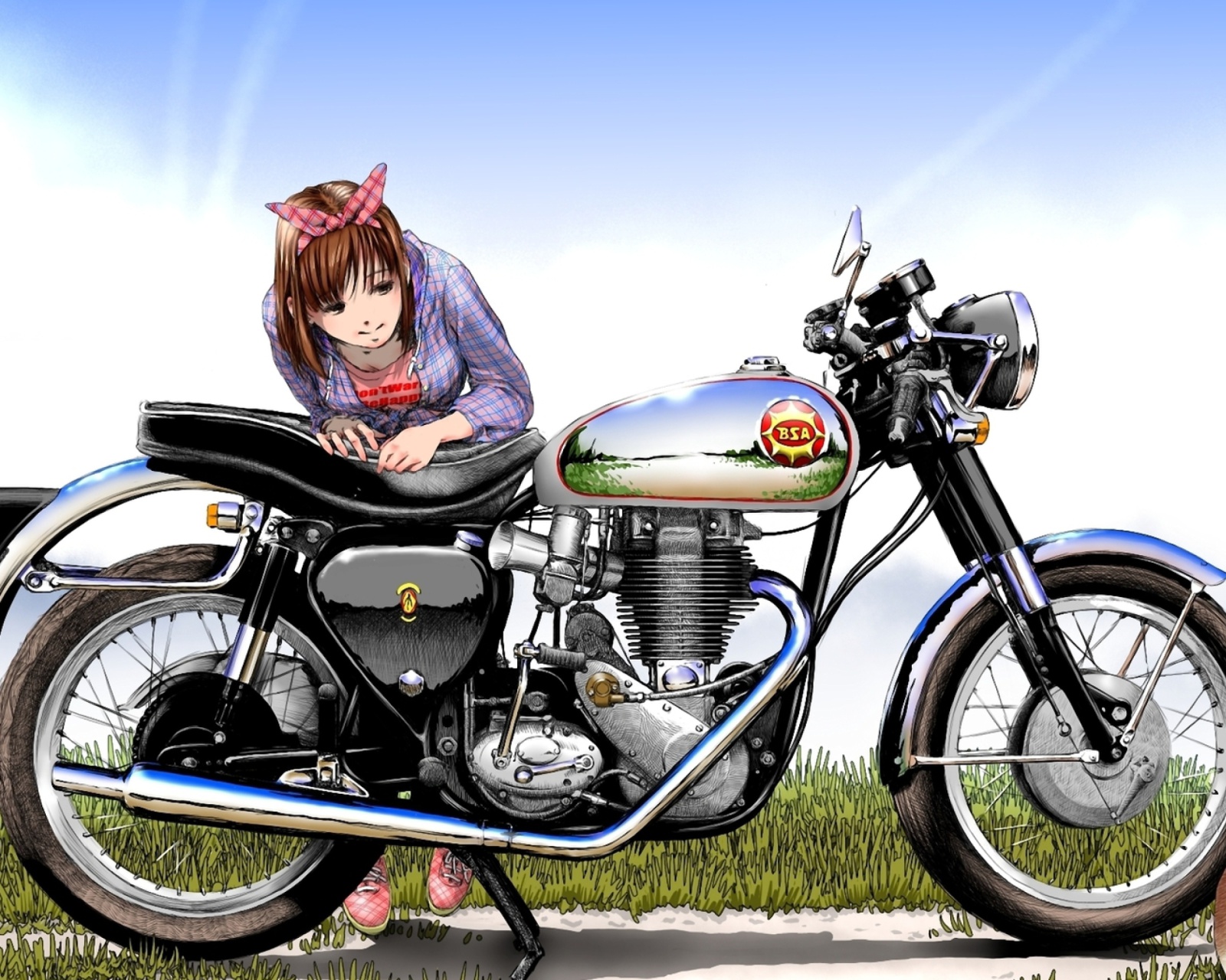 Sfondi Anime Girl with Bike 1600x1280
