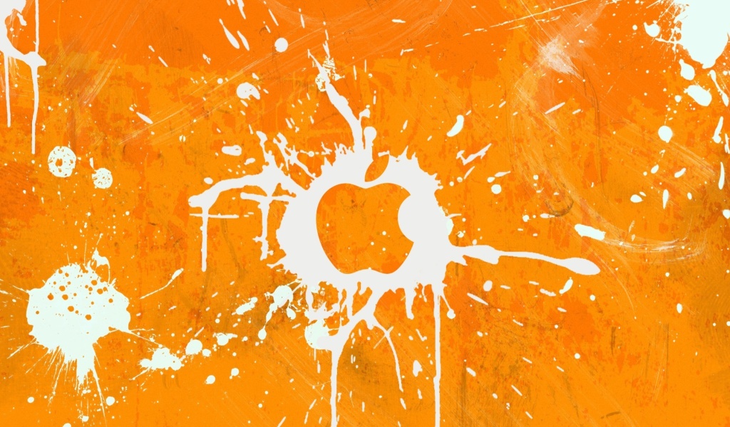 Apple Orange Logo wallpaper 1024x600