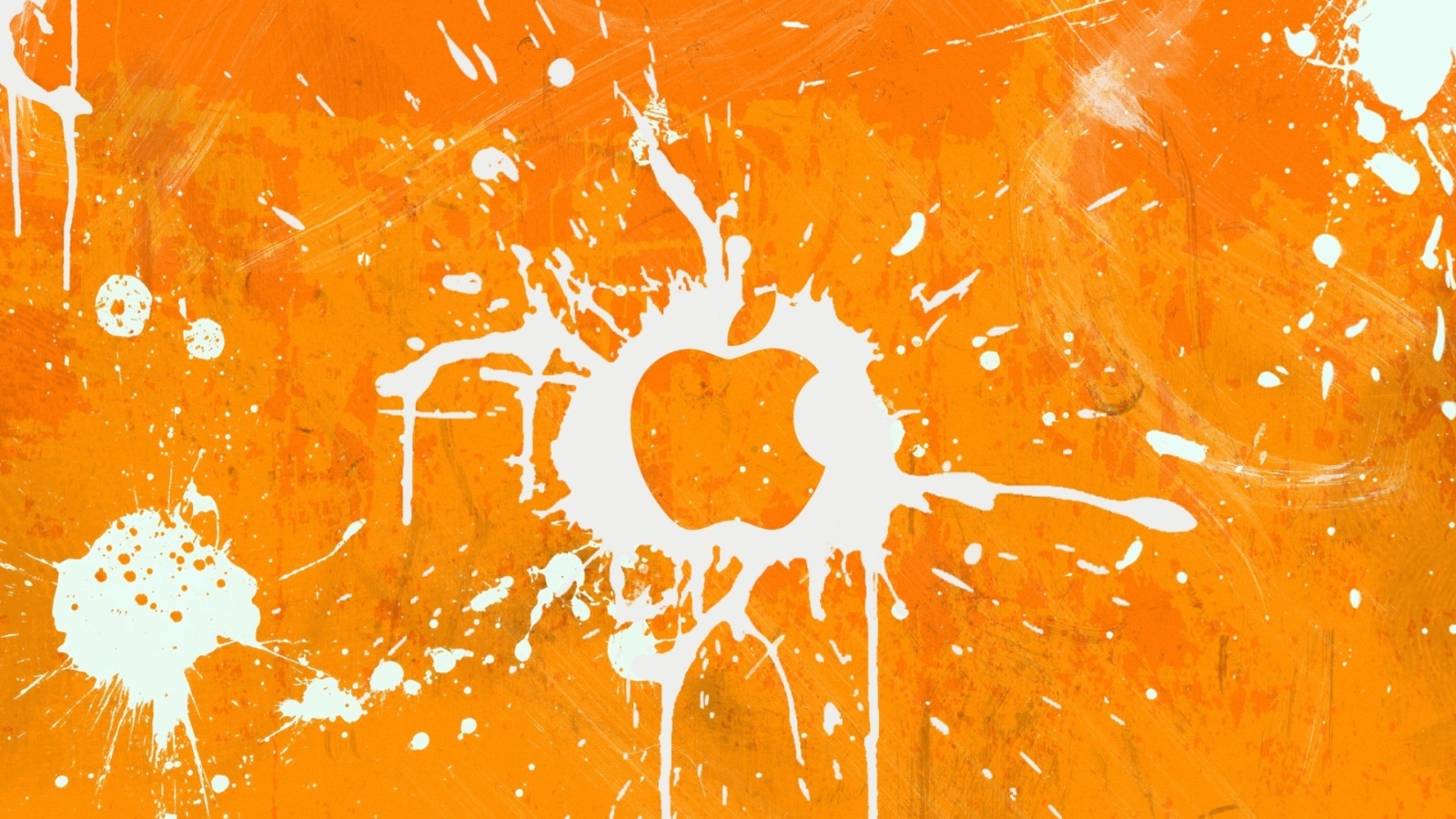 Обои Apple Orange Logo 1600x900