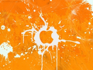 Fondo de pantalla Apple Orange Logo 320x240