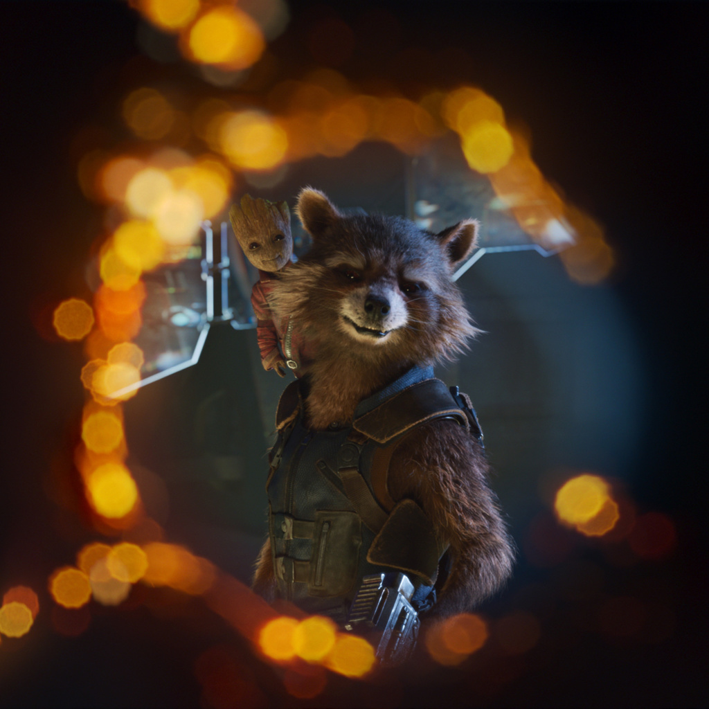 Обои Guardians of the Galaxy Vol 2 Rocket Raccoon Superhero 1024x1024