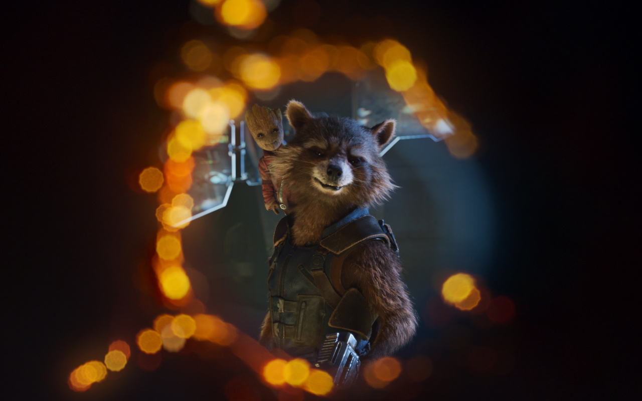 Fondo de pantalla Guardians of the Galaxy Vol 2 Rocket Raccoon Superhero 1280x800