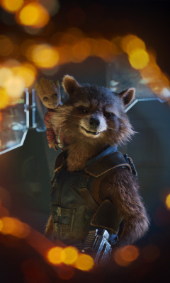 Sfondi Guardians of the Galaxy Vol 2 Rocket Raccoon Superhero 240x400