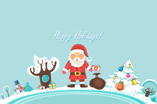 Santa Claus Wishes You Happy Holidays - Obrázkek zdarma 