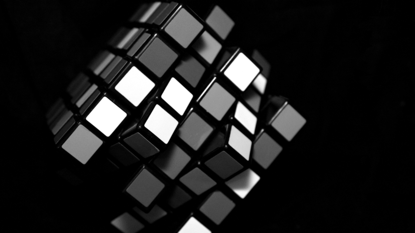 Screenshot №1 pro téma Black Rubik Cube 1366x768