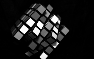 Black Rubik Cube Background for Android, iPhone and iPad