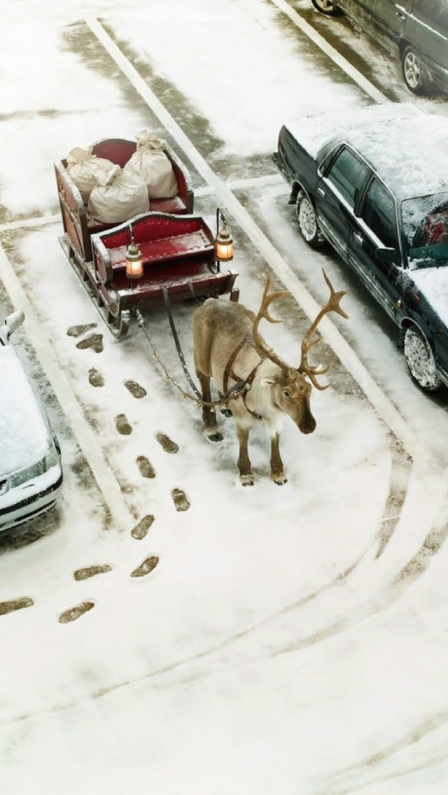 Das Christmas Parking Wallpaper 640x1136