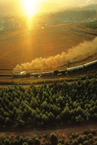 Das Train On Railway Wallpaper 320x480