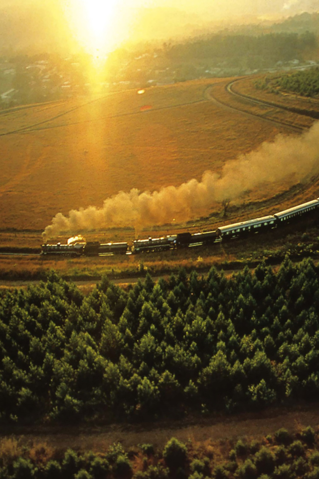 Train On Railway wallpaper 640x960