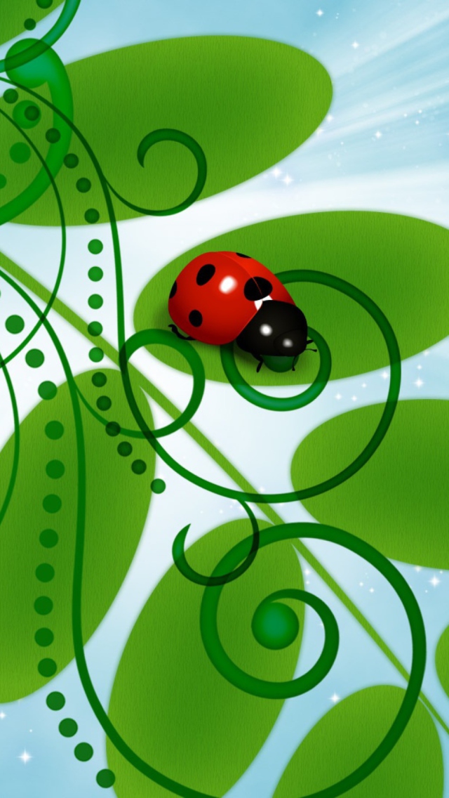 Sfondi Vector Ladybug 640x1136