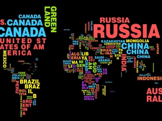 Fondo de pantalla World Map with Countries Names 320x240