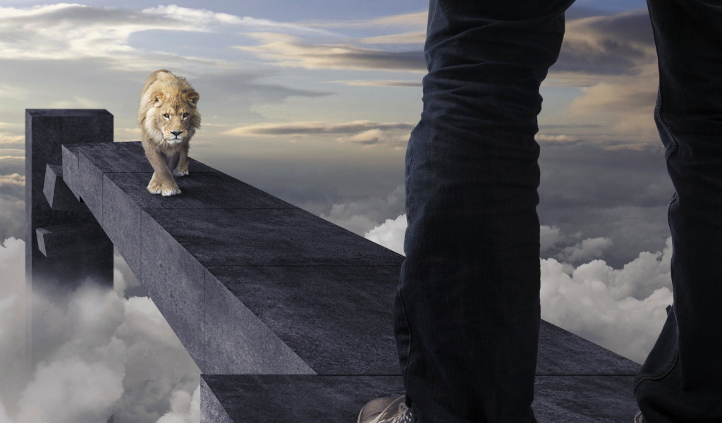 Advertisement with Lion wallpaper 1024x600